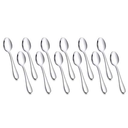 RayPard Coffee spoon, Set of 12 Stainless Steel Polished teaspoon, Dishwasher Safe