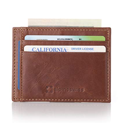 Alpine Swiss RFID Mens Thin Minimalist ID Card Case Slim Front Pocket Wallets 5 Top Variations