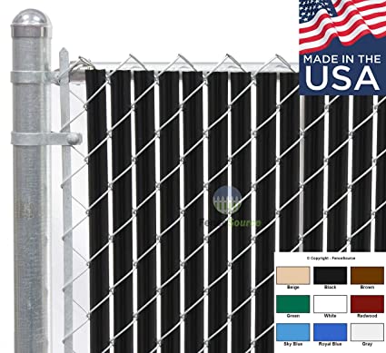 Fence Source Wave Slat™ (9 Colors) Single Wall Bottom Locking Privacy Slat for 4', 5', 6', 7' and 8' Chain Link Fence (5 ft, Black)