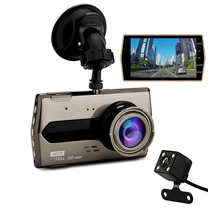 Dash Cam - MILEXING 1080P Full HD Car DVR Dashboard Camera, Driving Recorder with 4 Inch LCD Screen, 170 Degree Wide Angle, WDR, G-Sensor, Motion Detection, Loop Recording