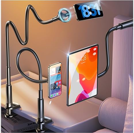 LISEN for Magsafe Phone Holder for Desk Bed, Long Arm Cell Phone Stand Mount for Gooseneck Lazy Phone Mount Bedside Phone Holder for Recording fits iPhone 15 Pro Max Plus 14 13 12 All Phone