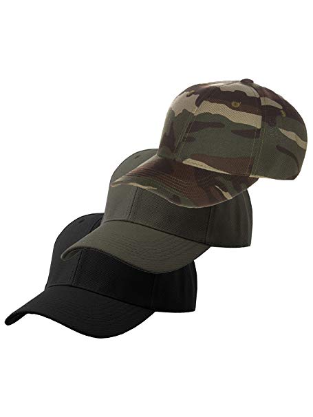 Men's Plain Baseball Cap Adjustable Size Curved Visor Hat