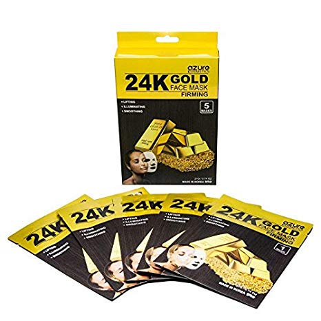 AZURE COSMETICS 24K GOLD FIRMING FACE MASK. 5 MASKS