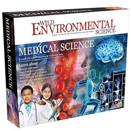 WILD ENVIRONMENTAL SCIENCE Medical Science - STEM Kit for Ages 8  - Make a Test-Tube Digestive System, Extract DNA, Create Anatomical Models and More!, Multi (WES120XL)