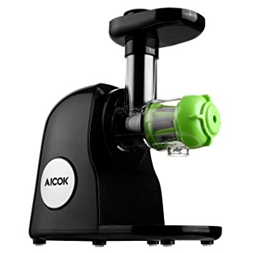 Aicok Slow Masticating Juicer Extractor, Reverse Function, Quiet Motor, with Juice Jug and Cleaning Brush, High Nutrient Fruit and Vegetable Juice, Black