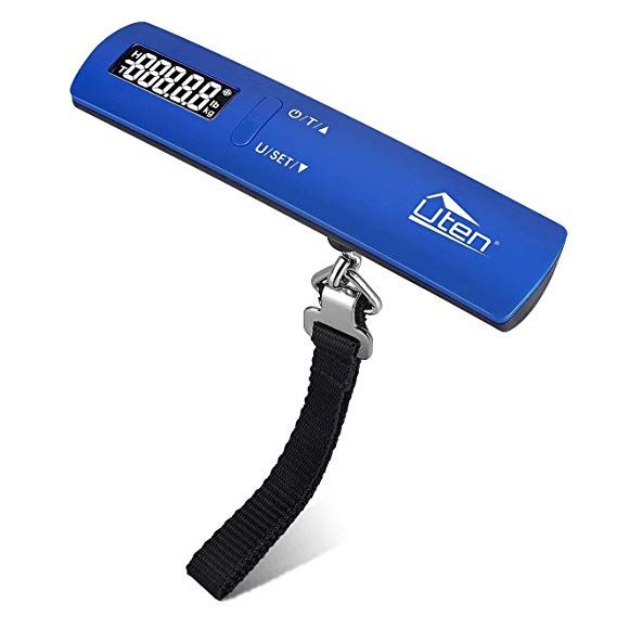 Uten Luggage Scale Portable Digital Travel Suitcase Scales Weights with Tare Function Travel Weighing Capacity 50KG / 110 lb With Straps