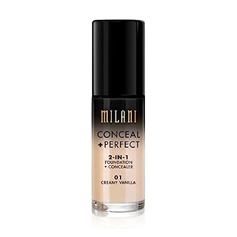 Milani Conceal   Perfect 2-in-1 Foundation Concealer, Vanilla, 1.0 Fluid Ounce