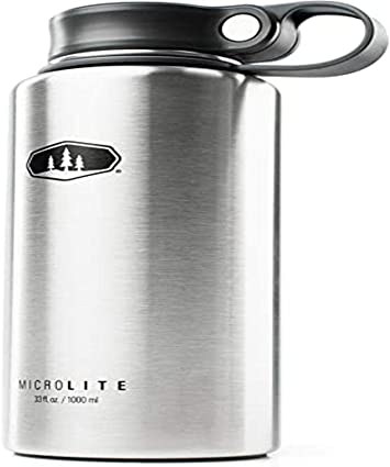 GSI Outdoors, MicroLite 1000 Twist 33 fl.oz. Vacuum Insulated Stainless Steel Water Bottle, Brushed