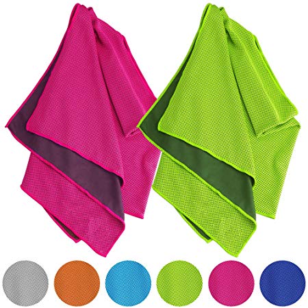 Vancle Cooling Towels 2 PACK, Cooling Towel for Instant Cooling Relief in Hot Environment, Ice Towels Stay Cool for Sports and Fitness