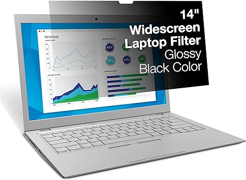 3M PF140W9B Privacy Filter. 14 inch black Privacy Screen. Widescreen laptop filter. Anti glare. Protect your data from visual hacking.