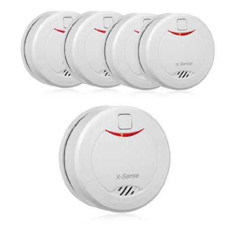 X-Sense DS32 10-Year Extended Battery Life Smoke Detector Fire Alarm with Photoelectric Sensor [5-Pack]