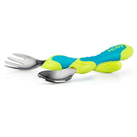 Nuby Stainless Steel Utensil, 2 Piece