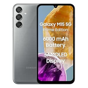 Samsung Galaxy M15 5G Prime Edition (Stone Grey,8GB RAM,128GB Storage)| Super AMOLED Display| 50MP Triple Cam| 6000mAh Battery| MediaTek Dimensity 6100 | 4 Gen. OS Upgrade & 5 Year Security Update