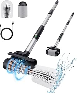 Electric Spin Scrubber 【Upgraded version】 Cordless Cleaning Brush Scrubber for Home Powerful power 74W, torque 99 LB,Aluminum handle & IPX7 Large brush head saves time and effort