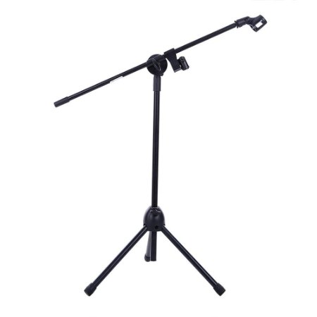 Ohuhu® Microphone Stand Dual Mic Clip / Collapsible Tripod Boom Stand