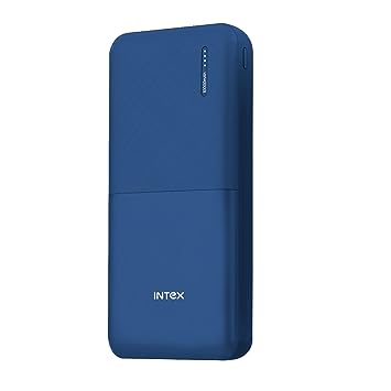 Intex Strong Rhino 10K Poly 10000 mAh Power Bank, Dual (Input&Output), 12W Fast Charging, Over Current/Charge/Discharge Protection & Shock Resistant Navy Blue