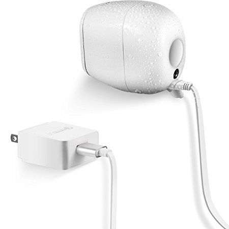 WILLBOND Quick Charge 3.0 Power Adapter with 15 ft/4.6 m Weatherproof Cable for Arlo Pro and Arlo Pro2, No Need to Change the Batteries (White)