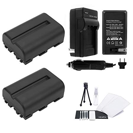 NP-FM500H Battery 2-Pack Bundle with Rapid Travel Charger and UltraPro Accessory Kit for Select Sony Cameras Including Alpha A58, A65, A77, and A99