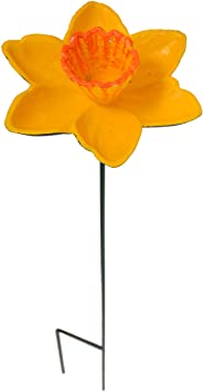Green Jem Daffodil Cast Iron Bird Feeder, Yellow, 17x17x77 cm