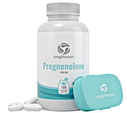 Pregnenolone 100mg - 180 Vegetarian Capsules | Made in USA | Hormone Balance Supplement | Supports Adrenal Fatigue, Stress & Energy | Enhances Brain & Memory Function | 100 mg Powder Complex Formula