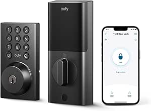 eufy Smart Lock C30, Keyless Entry Door Lock, Built-in WiFi Deadbolt, Smart Lock for Front Door, No Bridge Required, Easy Installation, App Remote Control, Auto Lock, 4 AA Batteries (not Included)