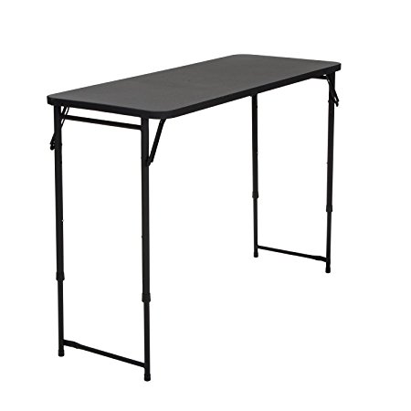 Cosco Products 20" x 48" Adjustable Height PVC Top Table, Black