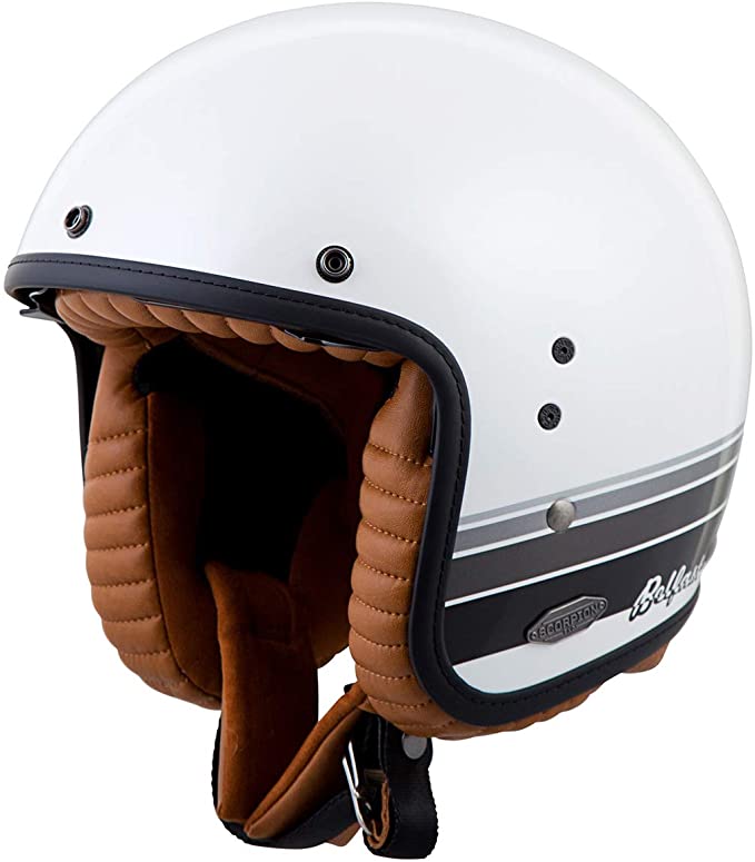 ScorpionExo Belfast Blanco 3/4 Open Face Helmet (White, X-Small)