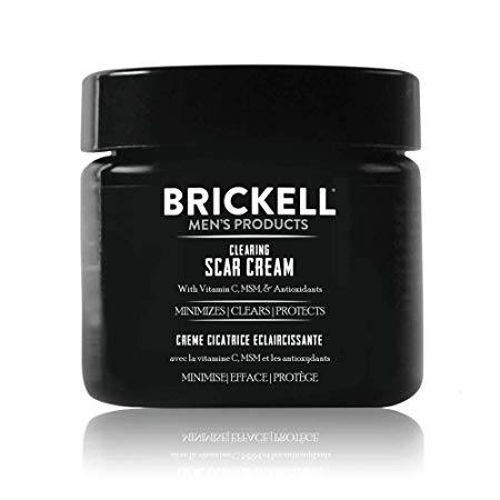 Brickell Men's Clearing Scar Cream for Men, Natural and Organic Scar Clearing Cream to Reduce the Appearance of Scars and Even Skin Pigmentation, 2 Ounces, Scented