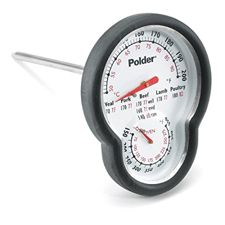 Polder 12453 Stainless Steel Dual Oven Thermometer