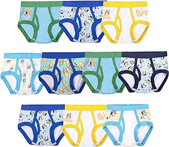 Bluey Boys' Amazon Exclusive Multipacks of 100% Combed Cotton Underwear Briefs, Sizes 2/3t, 4t, 4, 6, and 8