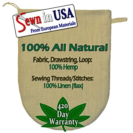 10"x12" European Hemp Nut Milk Bag / Sprouting Bag - All Materials 100% Natural. Read our: Fake Organic Warning!
