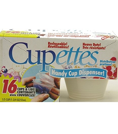 Cousin Cupettes Heavy Duty Cups and Lids 1-3/4-Ounce, Clear, 16/Pkg