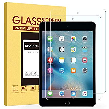 [2 Pack] iPad Mini 4 Screen Protector, SPARIN Ultra Clear High Definition Tempered Glass Screen Protector for iPad Mini 4