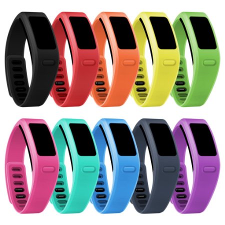 Henoda 10 Colors Replacement Wristband with Metal Clasps for Garmin Vivofit Bands