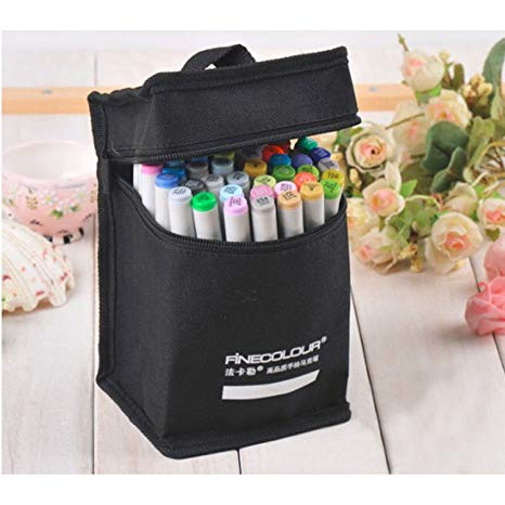 Yosoo Basic 24-color Set of Finecolour Sketch Marker with One Gift Bag, Alcohol Based Ink, a Fine Point Tip and a Broad Chisel Tip, 24-piece Art Marker Set