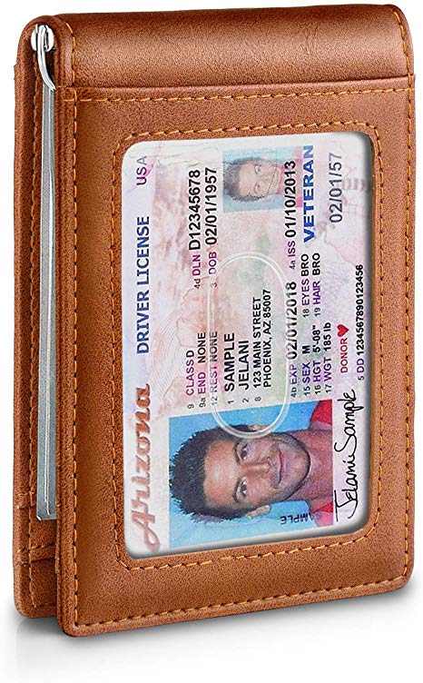 Slim Minimalist Men's Bifold Front Pocket Wallet with Money Clip&Effective RFID Blocking