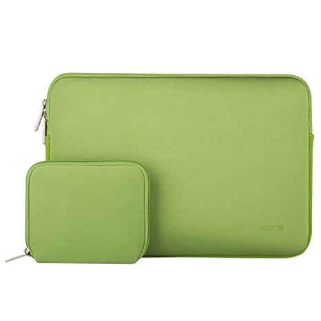 Mosiso Water Repellent Lycra Sleeve Bag Cover for 15-15.6 Inch MacBook Pro, Notebook Computer with Small Case, Greenery