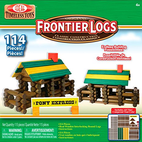 Ideal Frontier Logs 114 Piece Classic Wood Construction Set