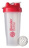 BlenderBottle Classic Loop Top Shaker Bottle Clear Red 28 Ounce