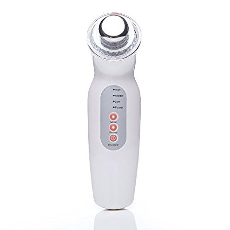 KingOfHearts™ LED Light Photon Ultrasonic Beauty Machine Comes With A Pair of Goggle, 4in1 Skin Care Device with Micro-Vibration and 3 Colors Therapy for Deep Facial Cleaning, Anti-aging, Skin Rejuvenation, Acne Removal, Maintain Oil & Moisture Balance