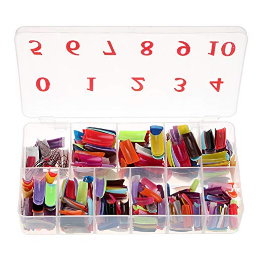 Baisidai 540 Pcs 27 Color French False Acrylic Gel Nail Art Tips Half with Box Salon Set
