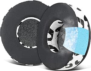 SOULWIT Cooling-Gel Earpads Replacement for Skullcandy Hesh & Hesh 2 Wireless Over-Ear Headphones, Ear Pads Cushions with Noise Isolation Foam - Snow Leopard