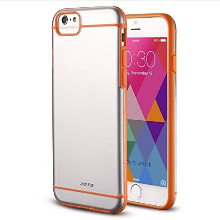 iPhone 6S / iPhone 6 4.7 Case - JOTO Slim Fit Hybrid Clear Cover Case (Flexible TPU   Hard PC) for Apple iPhone 6S 4.7" / iPhone 6 4.7" (Orange)