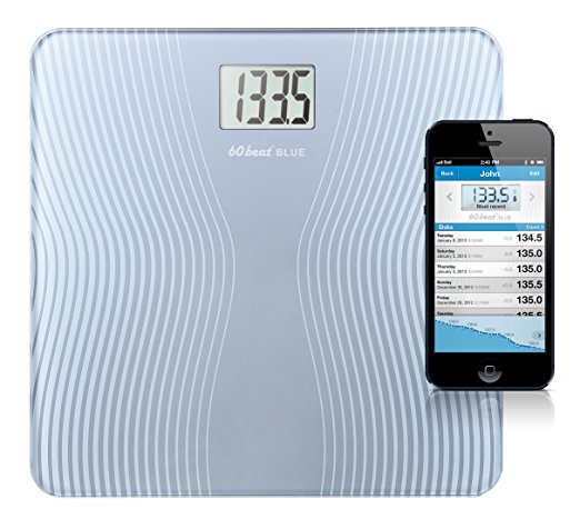 60beat Blue Bathroom Scale for iPhone 6, 6 Plus, 5, 5s, 5c, 4s and most iPads