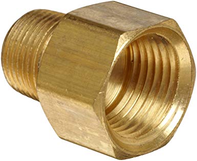 Anderson Metals Brass Pipe Fitting, Adapter, 1/2" Male Pipe x 1/2" Female Pipe