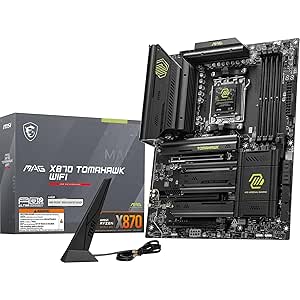 MSI MAG X870 Tomahawk WiFi Motherboard, ATX - Supports AMD Ryzen 9000/8000 / 7000 Processors, AM5-80A SPS VRM, DDR5 Memory Boost 8400 MT/s (OC), PCIe 5.0 x16 & 4.0 x16, M.2 Gen5, Wi-Fi 7, 5G LAN