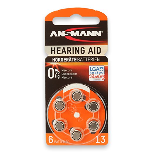 ANSMANN Zinc Air 13 Hearing Aid Battery - Orange - 1 pack of 6 batteries
