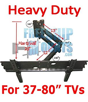 Full Motion Tv Wall Mount for Screen Sizes 37 42 46 50 52 55 60 65 70 Single Stud Mount Great for Corners (Model IMPLB1)