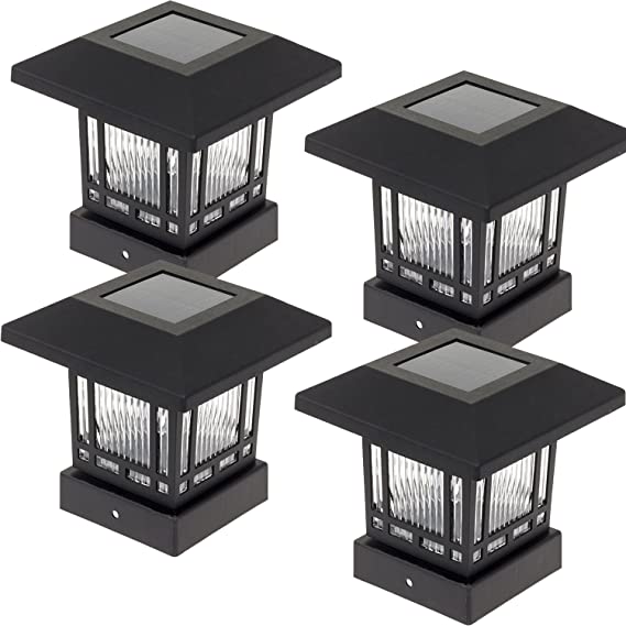 Westinghouse Solar 20 Lumens 4x4 Post Light for Wood Posts (Black, 4 Pack)