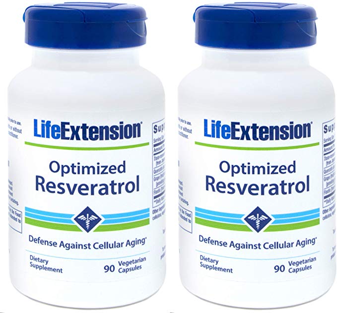 Life Extension Optimized Resveratrol, 90 Caps (Pack of 2)